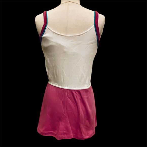 Vintage 1980s RR Tennis Mini Dress Golf Fit n Flare Women’s Athletic Stretch M/L - Picture 3 of 8